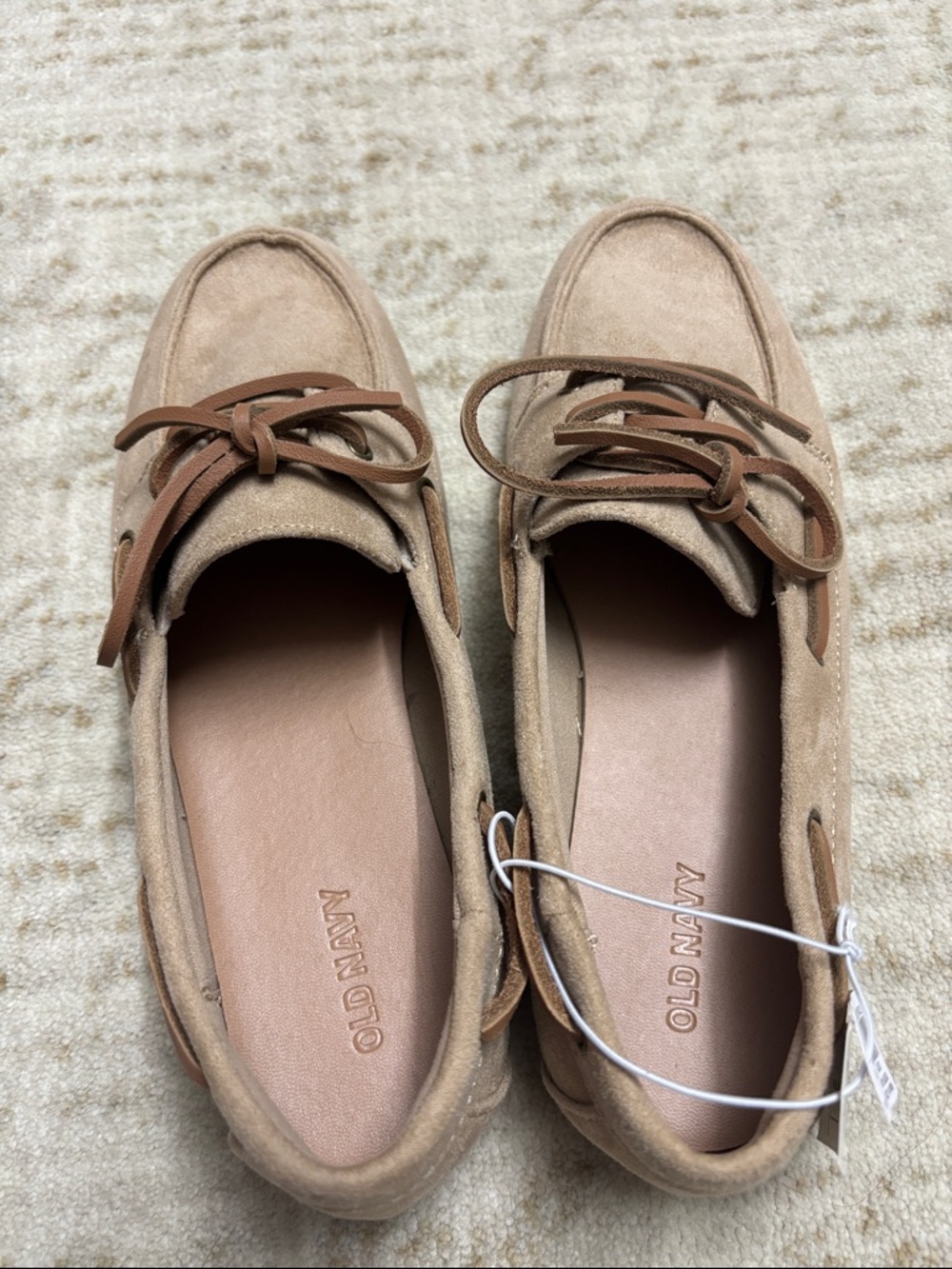 Old Navy Tan Suede Boat Shoes Flats - Picture 3 of 5